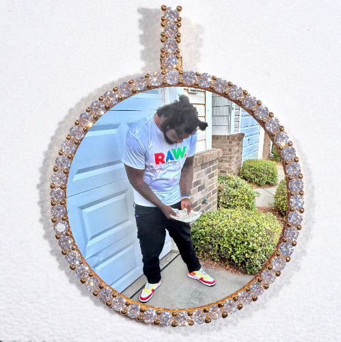 LARGE 3D CIRCLE CUSTOM PICTURE PENDANT