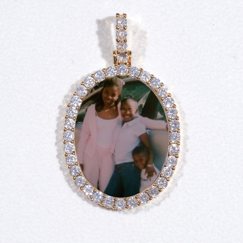 3D Oval Custom Picture Pendant
