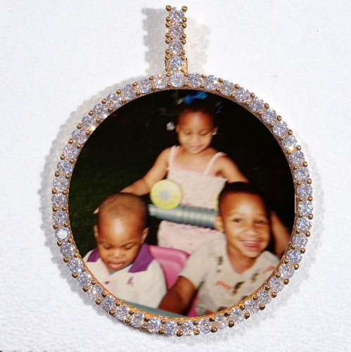 LARGE 3D CIRCLE CUSTOM PICTURE PENDANT