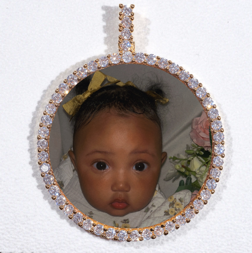LARGE 3D CIRCLE CUSTOM PICTURE PENDANT