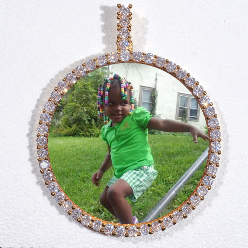 LARGE 3D CIRCLE CUSTOM PICTURE PENDANT