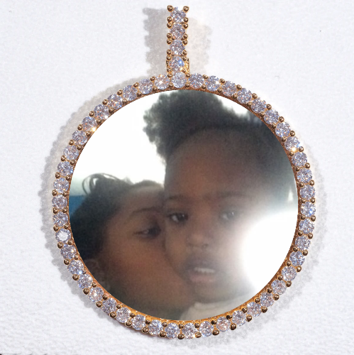 LARGE 3D CIRCLE CUSTOM PICTURE PENDANT