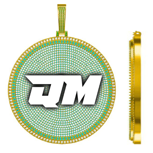 CUSTOM LETTER NECKLACE 3D BIG DISC