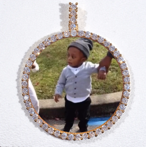 LARGE 3D CIRCLE CUSTOM PICTURE PENDANT