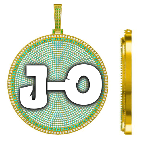 CUSTOM LETTER NECKLACE 3D BIG DISC