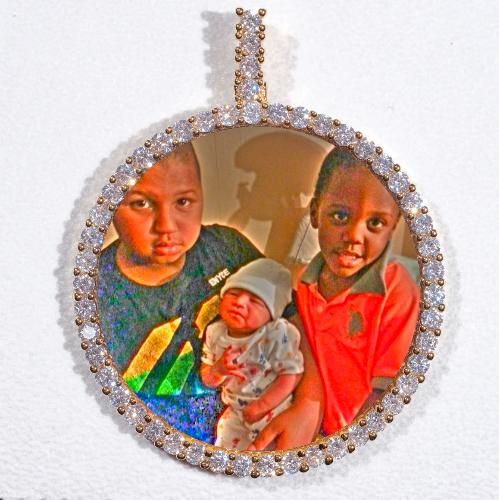 LARGE 3D CIRCLE CUSTOM PICTURE PENDANT