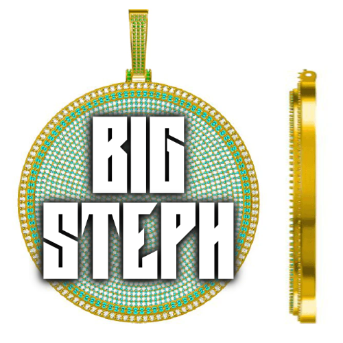 CUSTOM LETTER NECKLACE 3D BIG DISC
