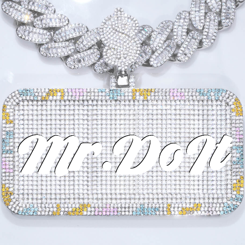 CUSTOM LETTER NECKLACE 3D COLORFUL SQUARE