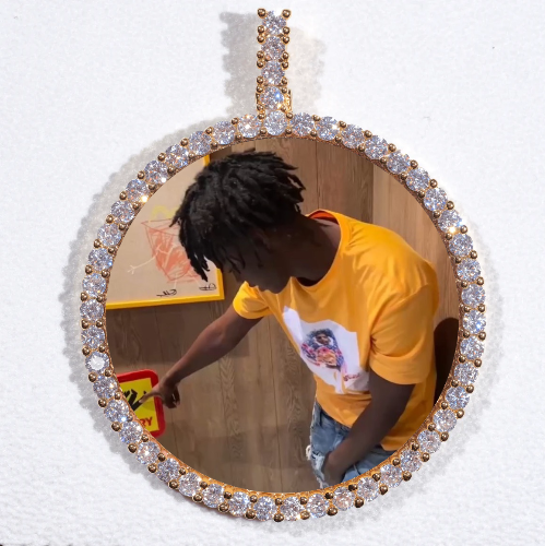 LARGE 3D CIRCLE CUSTOM PICTURE PENDANT