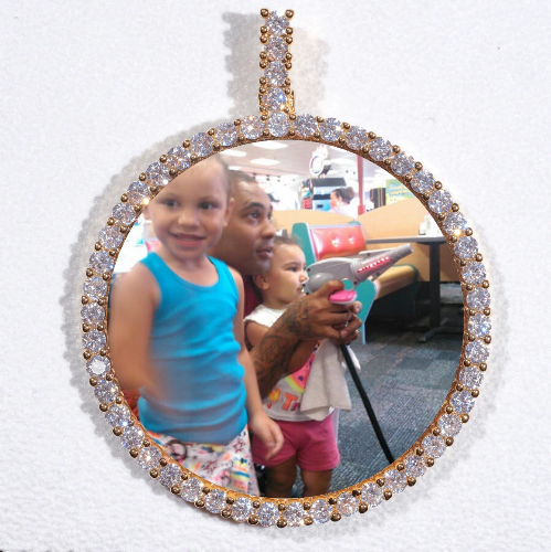 LARGE 3D CIRCLE CUSTOM PICTURE PENDANT