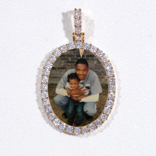 3D Oval Custom Picture Pendant