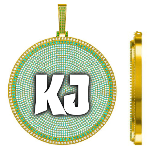 CUSTOM LETTER NECKLACE 3D BIG DISC