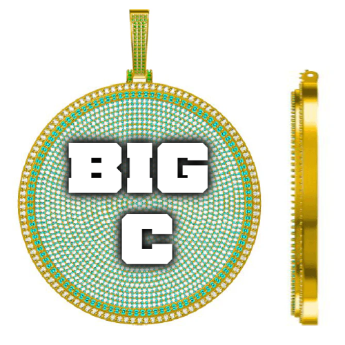 CUSTOM LETTER NECKLACE 3D BIG DISC