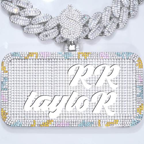 CUSTOM LETTER NECKLACE 3D COLORFUL SQUARE