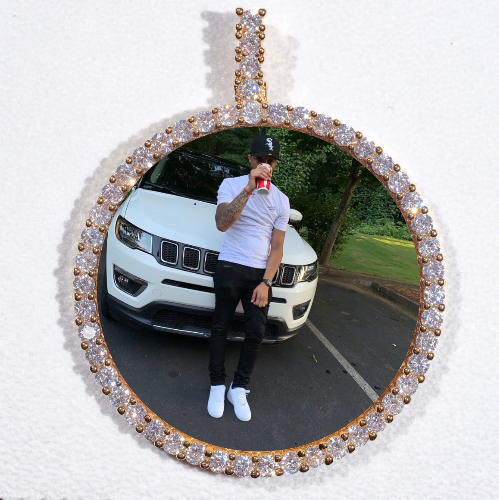 LARGE 3D CIRCLE CUSTOM PICTURE PENDANT