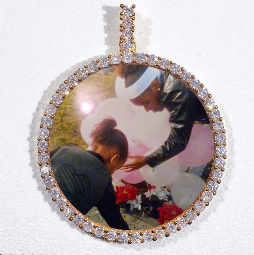 LARGE 3D CIRCLE CUSTOM PICTURE PENDANT