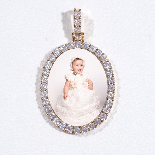 3D Oval Custom Picture Pendant