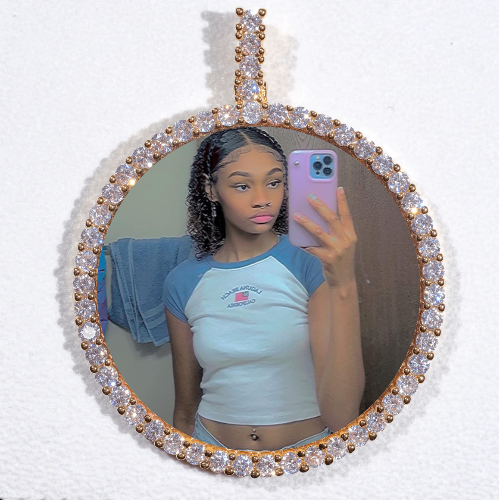 LARGE 3D CIRCLE CUSTOM PICTURE PENDANT