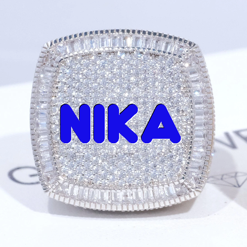 CUSTOM LETTER 3D ICED RING
