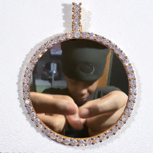 LARGE 3D CIRCLE CUSTOM PICTURE PENDANT