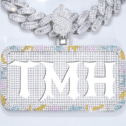 CUSTOM LETTER NECKLACE 3D COLORFUL SQUARE