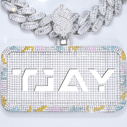 CUSTOM LETTER NECKLACE 3D COLORFUL SQUARE