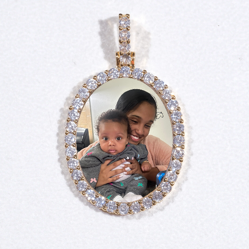 3D Oval Custom Picture Pendant