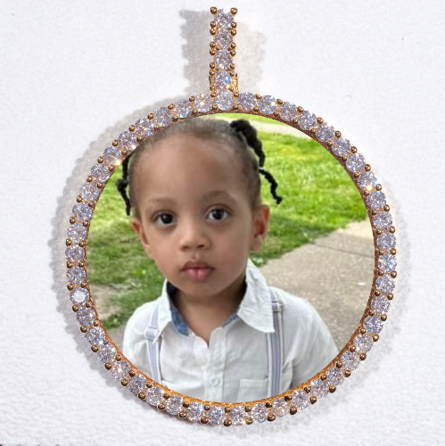 LARGE 3D CIRCLE CUSTOM PICTURE PENDANT