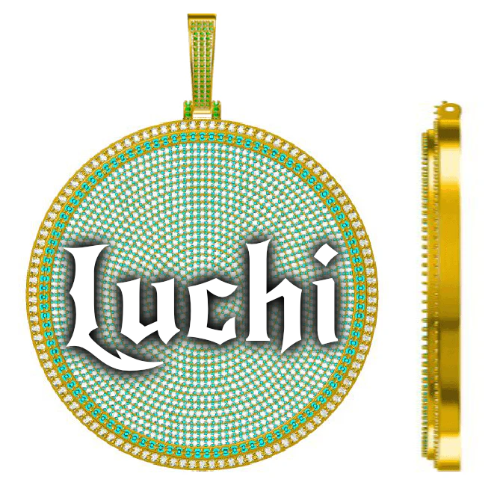 CUSTOM LETTER NECKLACE 3D BIG DISC