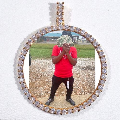 LARGE 3D CIRCLE CUSTOM PICTURE PENDANT