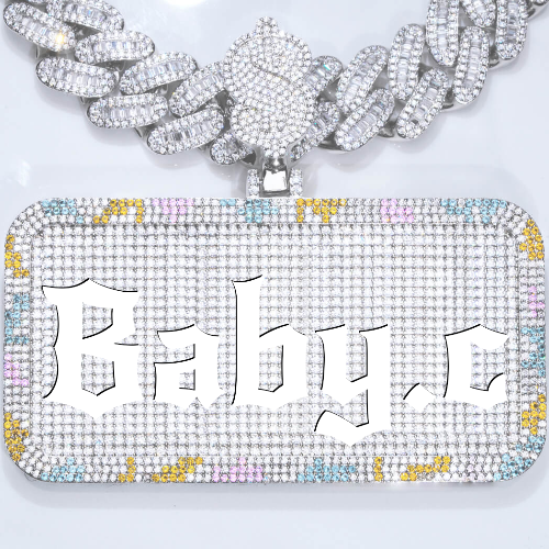 CUSTOM LETTER NECKLACE 3D COLORFUL SQUARE