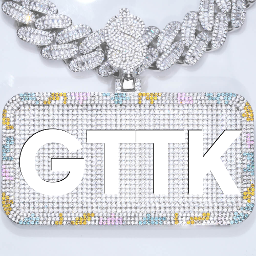 CUSTOM LETTER NECKLACE 3D COLORFUL SQUARE