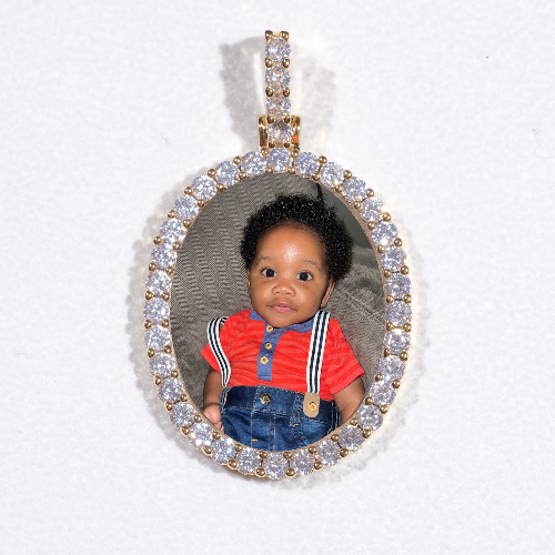 3D Oval Custom Picture Pendant