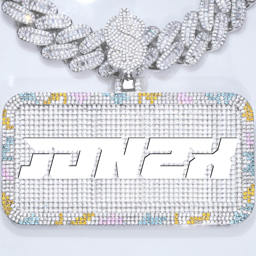 CUSTOM LETTER NECKLACE 3D COLORFUL SQUARE