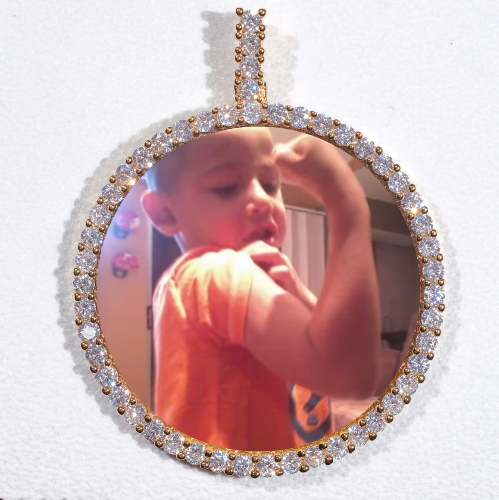 LARGE 3D CIRCLE CUSTOM PICTURE PENDANT
