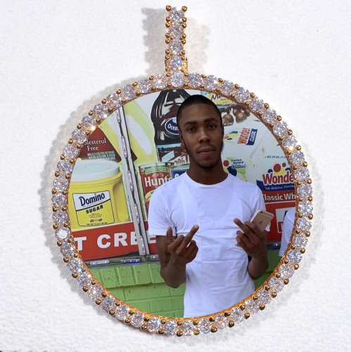 LARGE 3D CIRCLE CUSTOM PICTURE PENDANT
