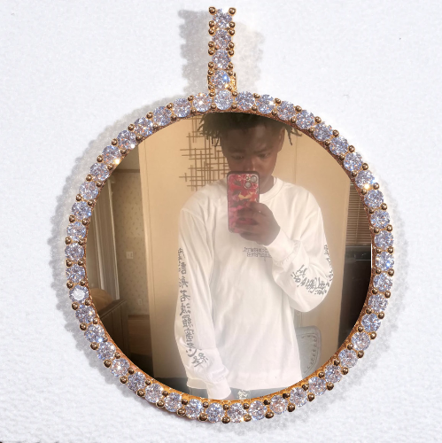 LARGE 3D CIRCLE CUSTOM PICTURE PENDANT