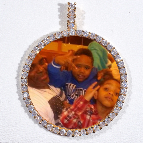 LARGE 3D CIRCLE CUSTOM PICTURE PENDANT