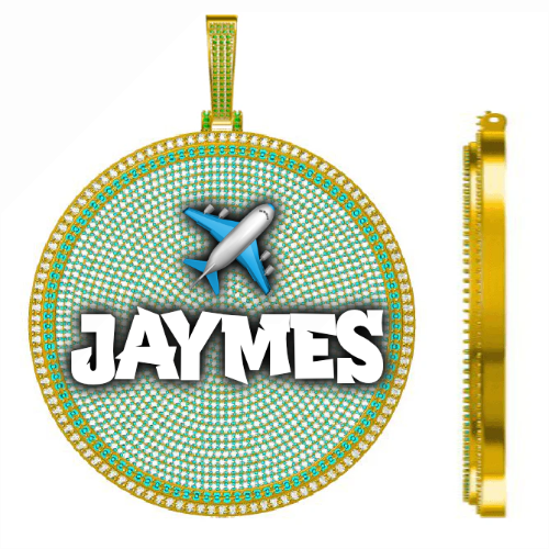 CUSTOM LETTER NECKLACE 3D BIG DISC