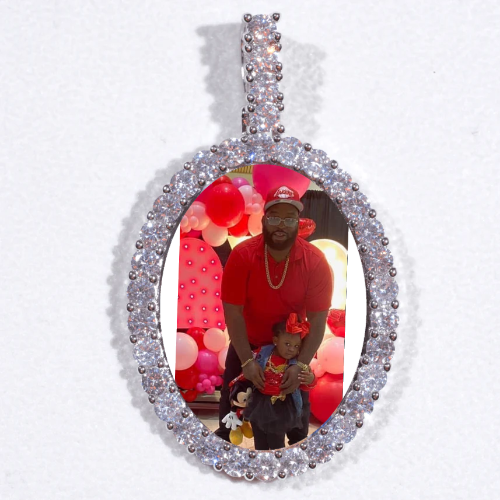 Large 3D Oval Custom Picture Pendant