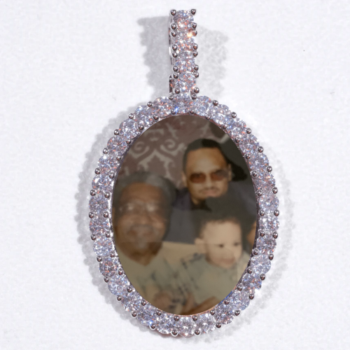 Large 3D Oval Custom Picture Pendant