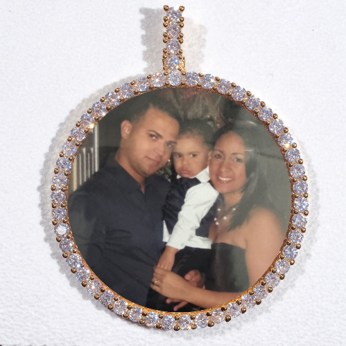 LARGE 3D CIRCLE CUSTOM PICTURE PENDANT
