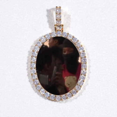 3D Oval Custom Picture Pendant