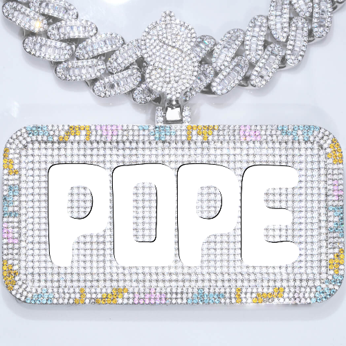 CUSTOM LETTER NECKLACE 3D COLORFUL SQUARE