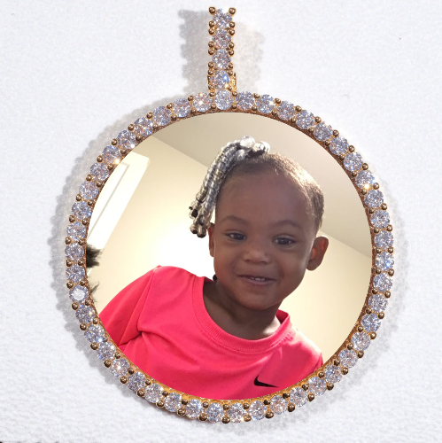 LARGE 3D CIRCLE CUSTOM PICTURE PENDANT