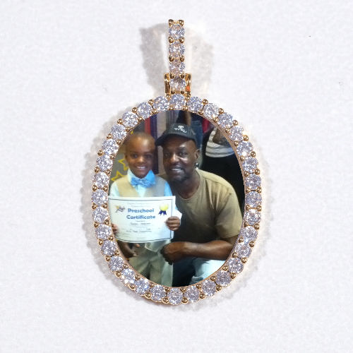3D Oval Custom Picture Pendant