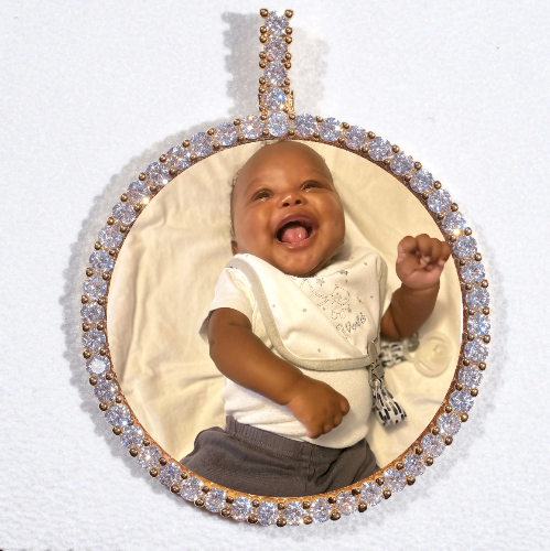 LARGE 3D CIRCLE CUSTOM PICTURE PENDANT