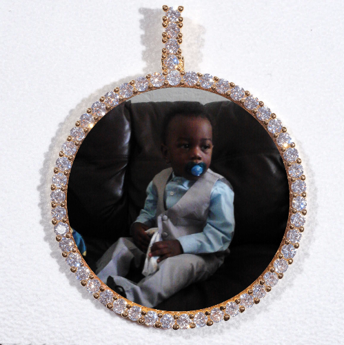 LARGE 3D CIRCLE CUSTOM PICTURE PENDANT