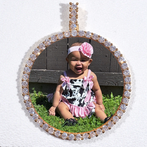 LARGE 3D CIRCLE CUSTOM PICTURE PENDANT