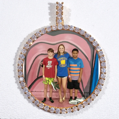 LARGE 3D CIRCLE CUSTOM PICTURE PENDANT